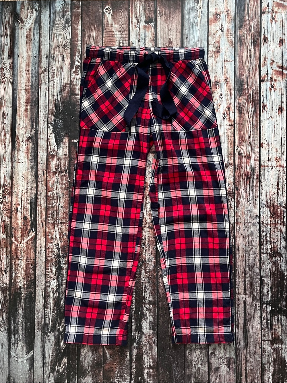 Aerie Red & Blue Plaid Flannel Lounge Pants Sleep Bottoms